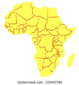 Map of Africa, Tanzania