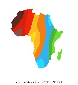 Map of africa with various colors
