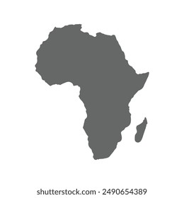 mapa de áfrica Vector color gris aislado fondo blanco