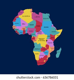 Map of Africa. vector illustration.