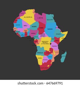 Map of Africa. vector illustration.