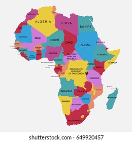 Map of Africa. vector illustration.