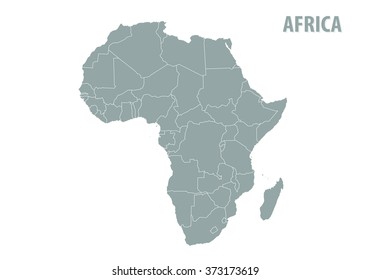 Map of Africa  ,vector illustration,grey map