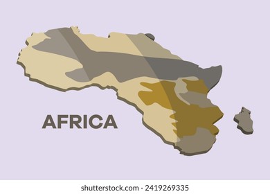 Map of Africa. World map concept. Colored flat vector illustration isolated.