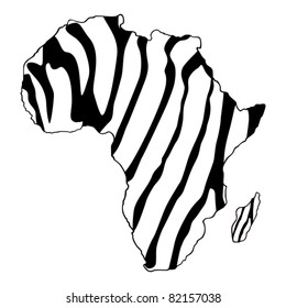 Map of Africa with Zebra print