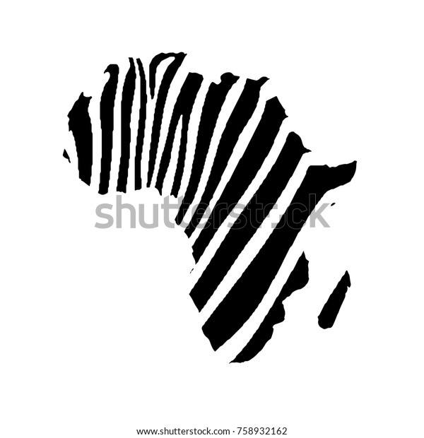 Map Africa Zebra Print Stock Vector (Royalty Free) 758932162