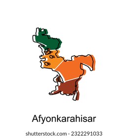 Map of Afyonkarahisar illustration design. Turkey World Map International vector template