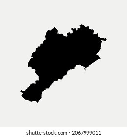 Map of Afyonkarahisar - Turkey region outline silhouette vector illustration
