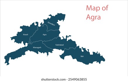 Mapa de Agar, Agra District, Uttar Pradesh State, República da Índia, Governo de Uttar Pradesh, Território indiano, Índia Oriental, política, aldeia, turismo
