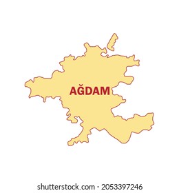 Map of Agdam - Karabakh - Azerbaijan region graphic element illustration template design
