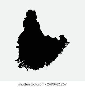 Map of Agder - Norway outline silhouette graphic element Illustration template design
