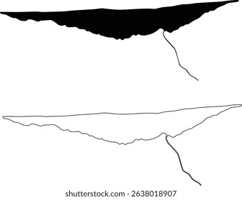 Map of Agiak Lagoon Silhouette Flat and Outline Design