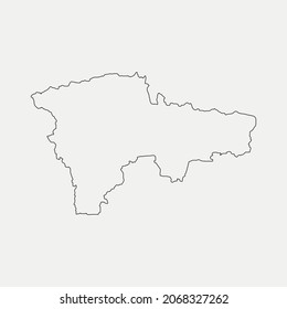 Map of Agri - Turkey region outline silhouette vector illustration
