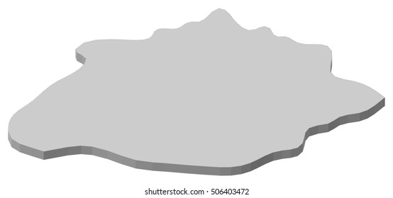 Map - Aguascalientes (Mexico) - 3D-Illustration