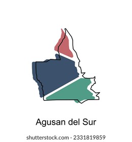 Map of Agusan Del Sur modern design, Philippines map illustration vector Design Template