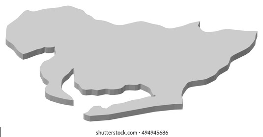 Map - Aichi (Japan) - 3D-Illustration