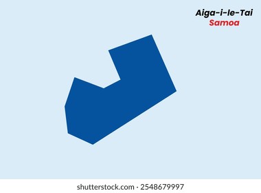 Map of Aiga-i-le-Tai , Map of Aiga-i-le-Tai , with fill colour, Map of Samoa state Aiga-i-le-Tai , Vector Illustration, Samoa.
