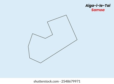 Map of Aiga-i-le-Tai , Map of Aiga-i-le-Tai , with an outline, Map of Samoa state Aiga-i-le-Tai , Vector Illustration, Samoa.
