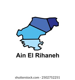 Map of Ain El Rihaneh colorful geometric modern outline, High detailed vector illustration vector Design Template, suitable for your company