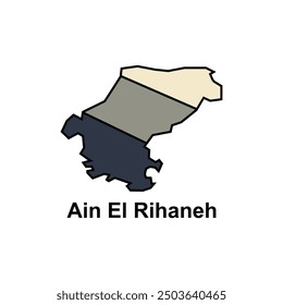 Map of Ain El Rihaneh vector design template, World Map International vector template with outline graphic sketch style isolated on white background