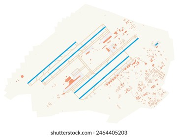 Map of airport Santa Lucia Air Force Base N (Mexico). IATA-code: NLU. Airport diagram with runways, taxiways, apron, parking areas and buildings. Map Data from OpenStreetMap.