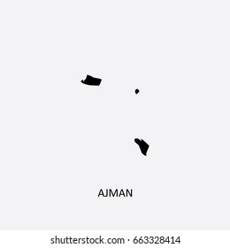 Map of Ajman - United Arab Emirates Vector Illustration