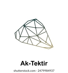 Karte von Ak Tektir Illustration Design Vorlage, Karte haben alle Provinz und markieren Sie die Hauptstadt von Kirgisistan, geeignet für Ihr Unternehmen