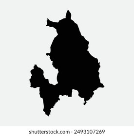 Map of Akershus - Norway outline silhouette graphic element Illustration template design
