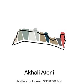 Map of Akhali Atoni Georgia High detailed on white background. Abstract design vector template