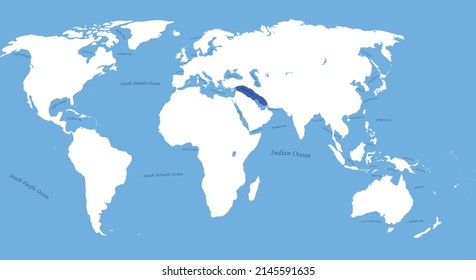 Map of Akkadian Empire Asia Middle East