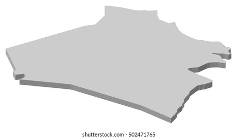 Map - Al Anbar (Iraq) - 3D-Illustration