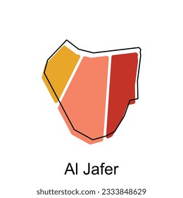Map of Al Jafer design template, World Map International vector template with outline graphic sketch style isolated on white background