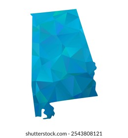 Map of Alabama - Blue Polygonal Design For Your. Vector illustration eps 10.