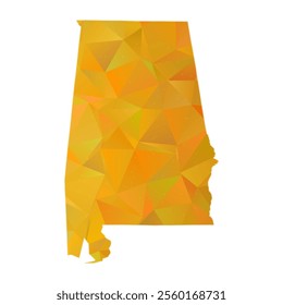 Map of Alabama - Gold Polygonal Design For Your. Vector illustration eps 10.