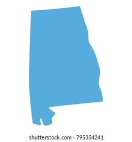 Map of Alabama State on a white background, Vector illustration