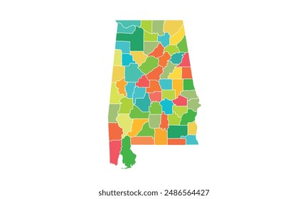 Landkarte des Bundesstaates Alabama. Verwendet für Bildung, Reisen weltweit, Erdgeographie Website Layouts, Hintergrund, Studiengeographie, Arbeit in Grafiken. Geeignet für Touristen, Studierende und Grafikdesign.