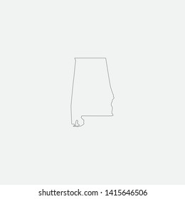 Map of Alabama - United States graphic element Illustration template 