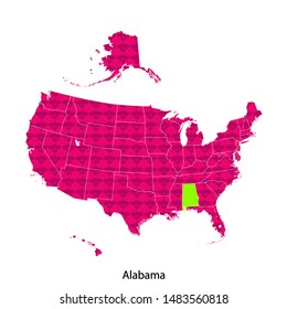map of Alabama. vector illustration