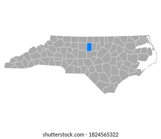 Map of Alamance in North Carolina on white