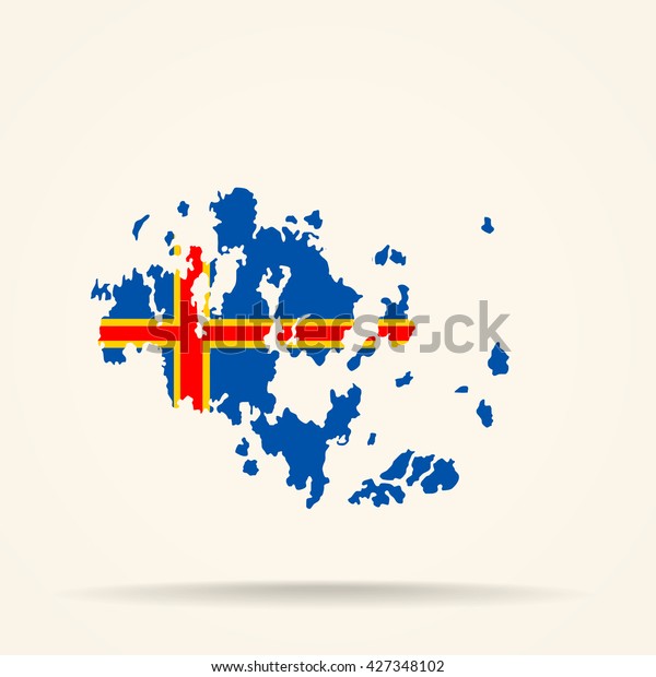 Map Aland Islands Aland Islands Flag Stock Vector Royalty Free