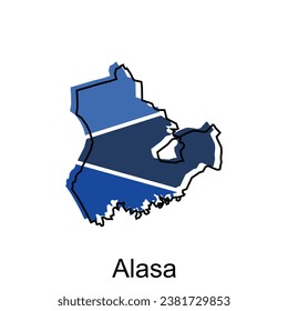 Mapa de la Ilustración del vector de la ciudad de Alasa, aislado en fondo blanco, plantilla de diseño de ilustración, adecuado para su empresa