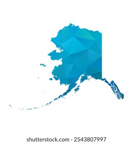 Map of Alaska - Blue Polygonal Design For Your. Vector illustration eps 10.
