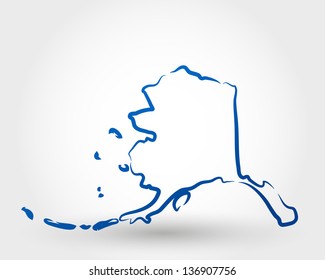 map of alaska. map concept