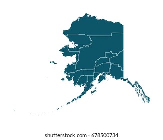Map of Alaska - High detailed on white background. Abstract design vector illustration eps 10.