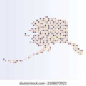 Map of Alaska state from dots