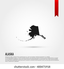 Map of Alaska state icon vector. Map of Alaska state icon JPEG. Vector illustration design element. Flat style design icon.
