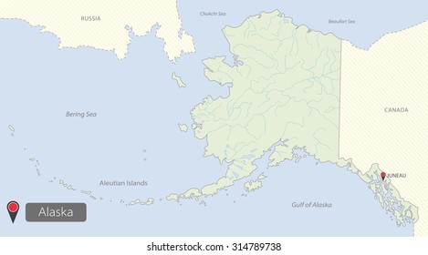 map of Alaska. USA