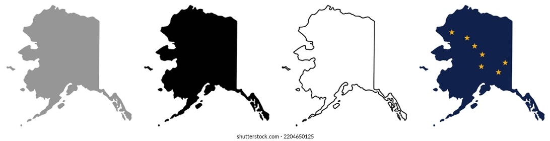 Map Alaska vector background. Isolated US state texture