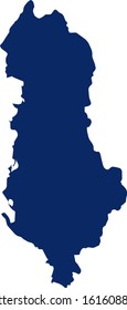 Map of Albania in blue colour