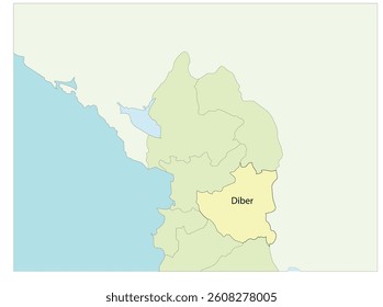 Map of Albania with Diber region